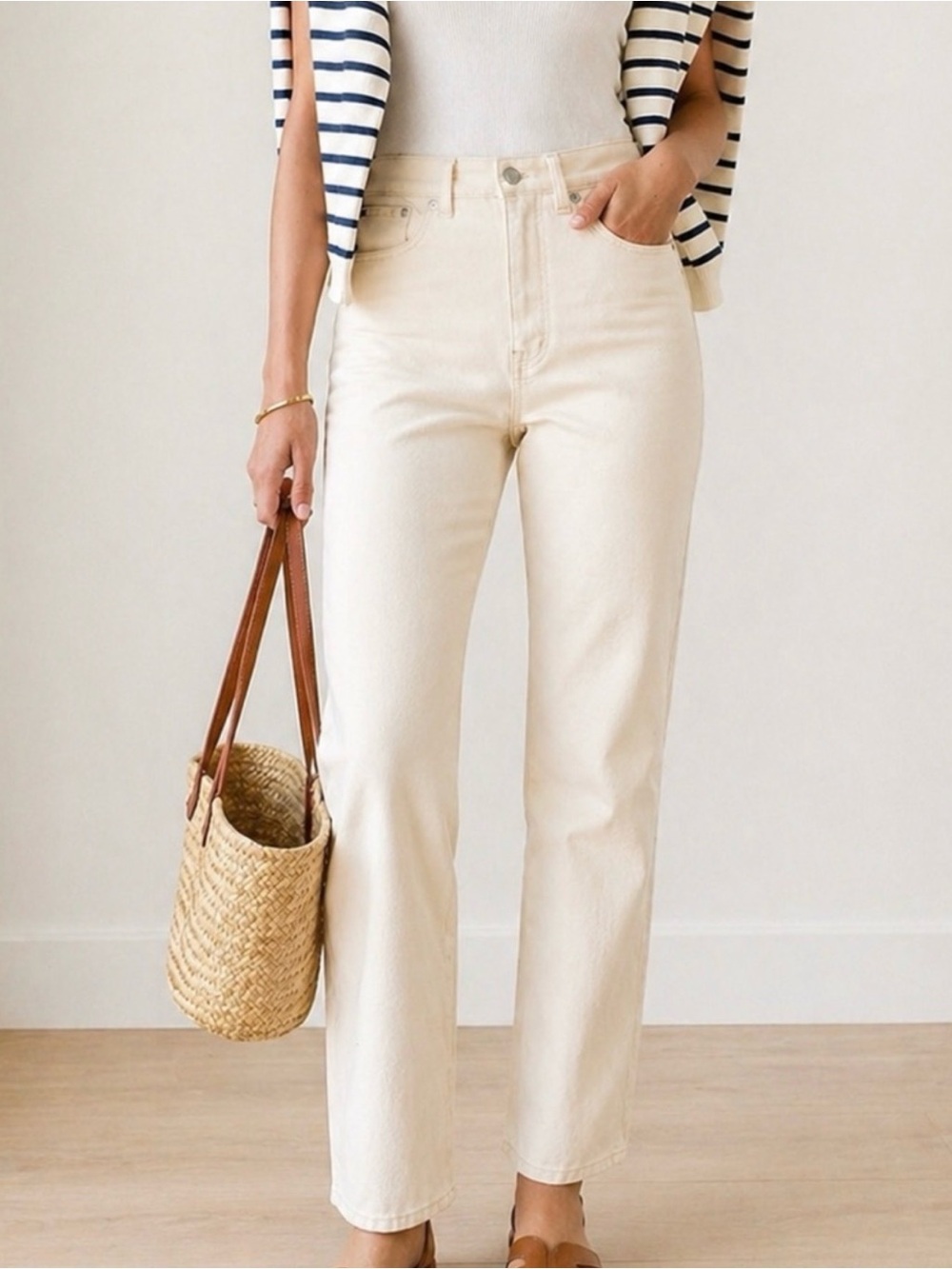 Madewell '90s Straight Cream Jeans